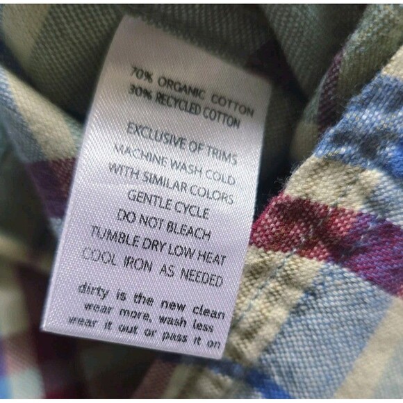 Toad & Co Mens M Eddy Plaid Organic Button Up Hiking Camping Outdoors - Picture 3 of 8